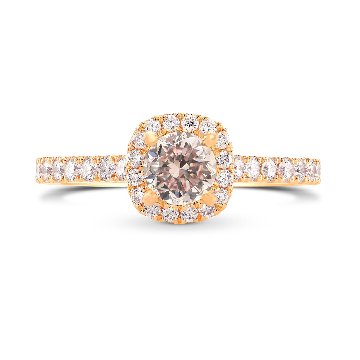 Fancy Light Pink Diamond Halo Ring
