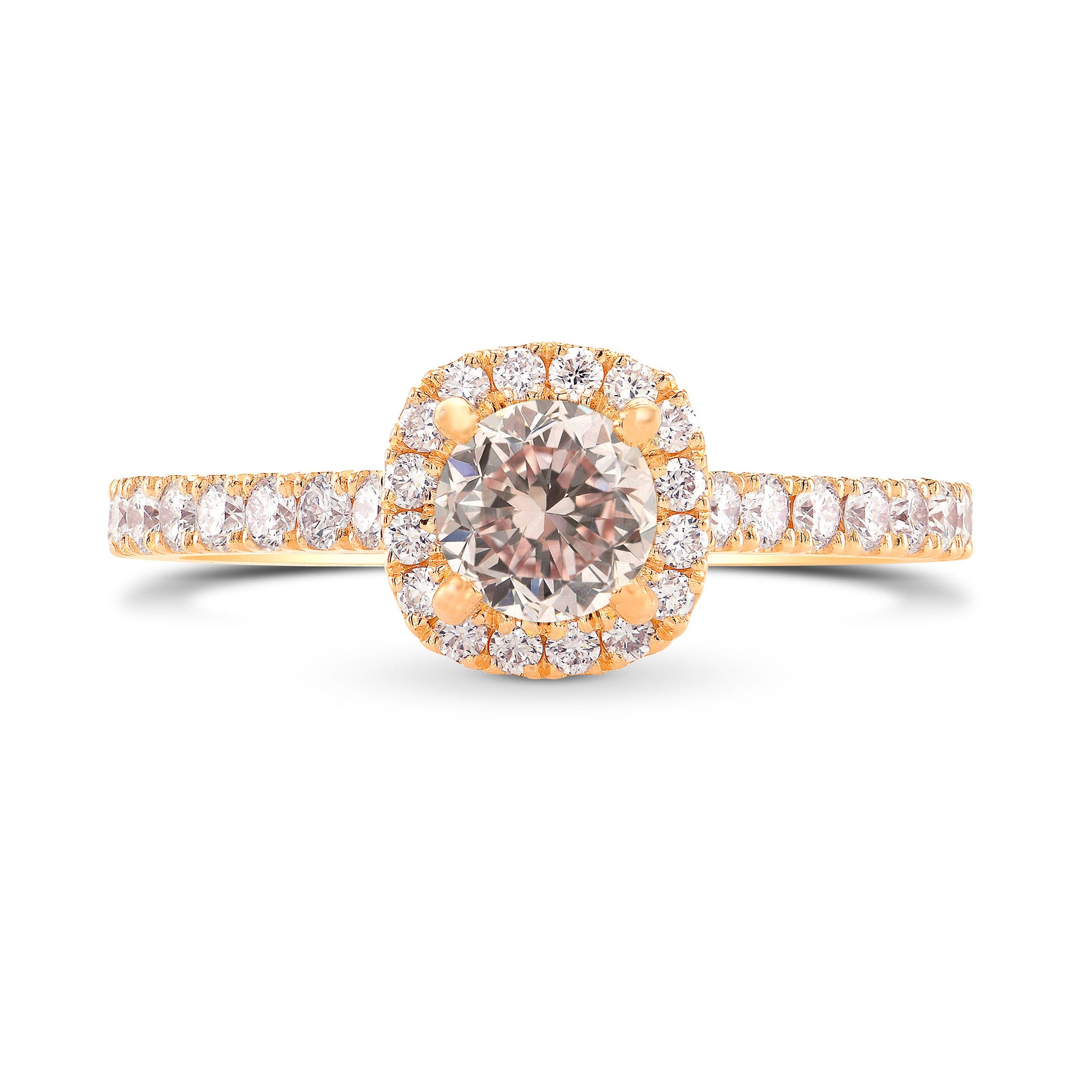 Fancy Light Pink Diamond Halo Ring