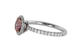 Fancy Deep Pink Round Diamond Halo Ring 