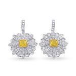 Fancy Intense Yellow Cushion Diamond Drop Earrings