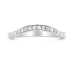Contoured Diamond Milgrain Wedding Band