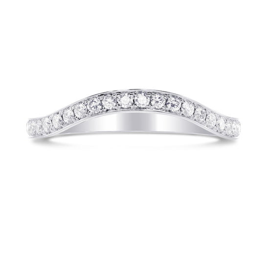 Contoured Diamond Milgrain Wedding Band