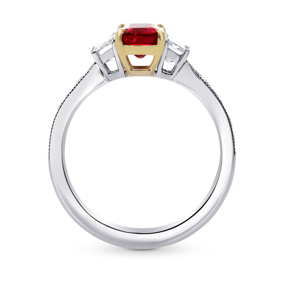 Ruby Emerald-cut & Pink Diamond Dress Ring