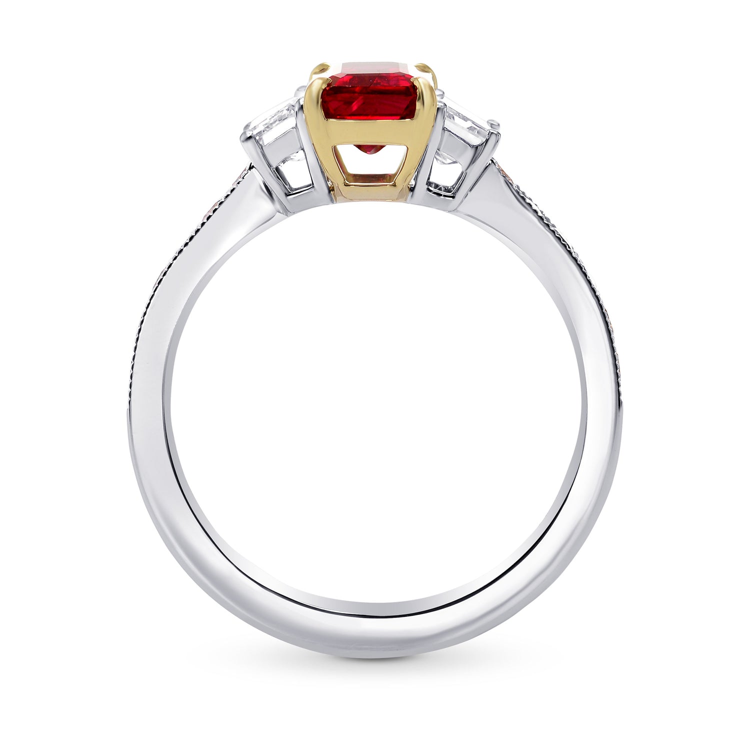 Ruby Emerald-cut & Pink Diamond Dress Ring