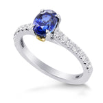 Oval Sapphire & Yellow Diamond Accent Ring