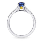 Oval Sapphire & Yellow Diamond Accent Ring
