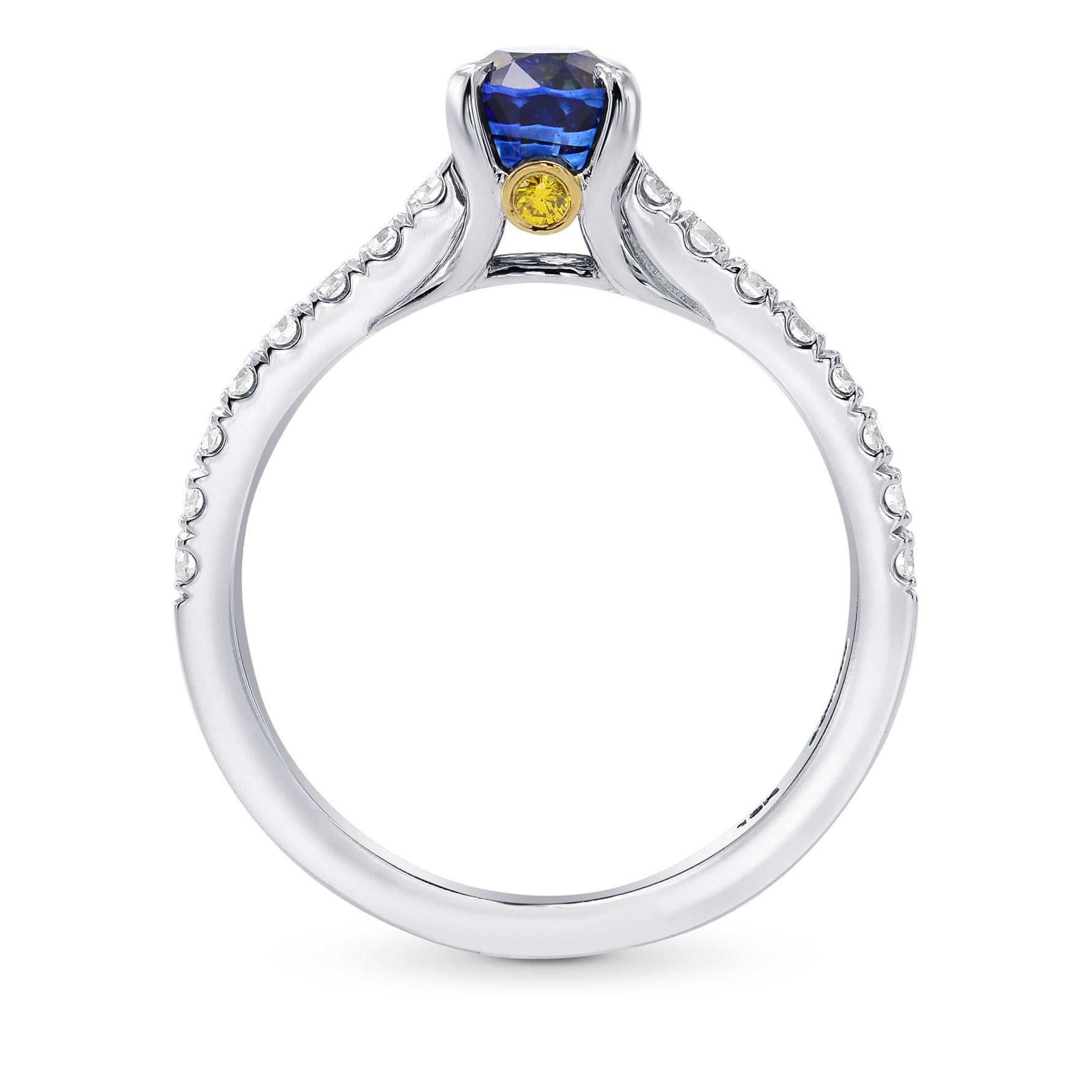 Oval Sapphire & Yellow Diamond Accent Ring