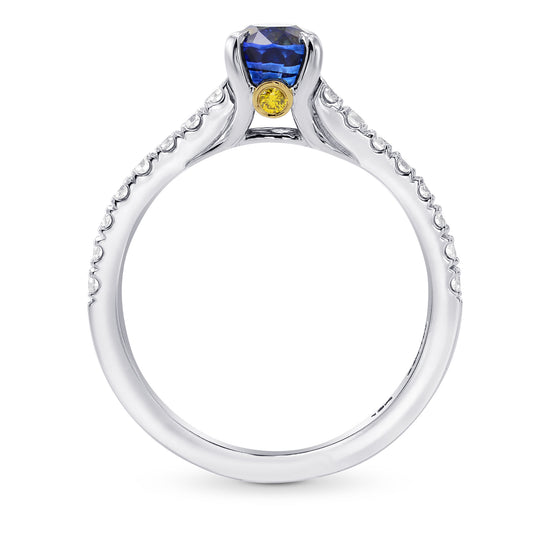 Oval Sapphire & Yellow Diamond Accent Ring