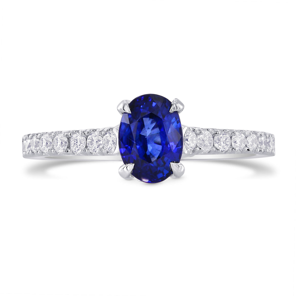 Oval Sapphire & Yellow Diamond Accent Ring