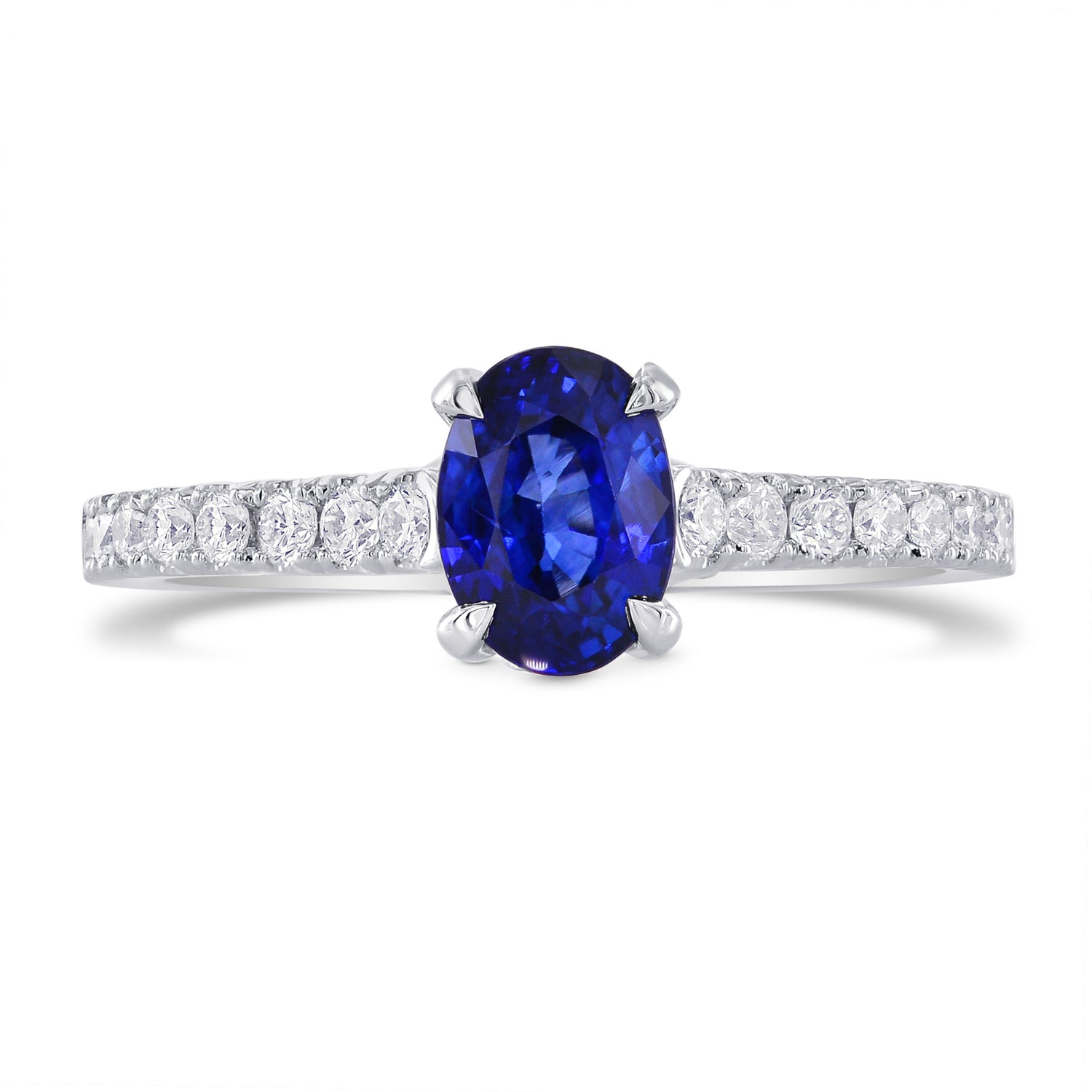 Oval Sapphire & Yellow Diamond Accent Ring