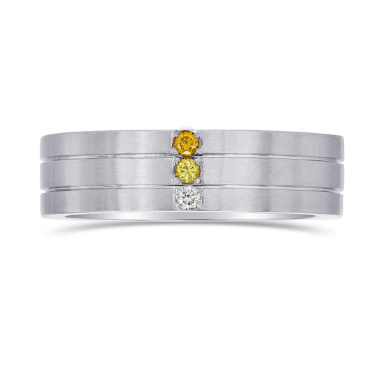 Gent's Graduated Yellow Diamond Band Ring