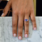 Aquamarine & Pink Sapphire Diamond Ring