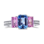 Aquamarine & Pink Sapphire Diamond Ring