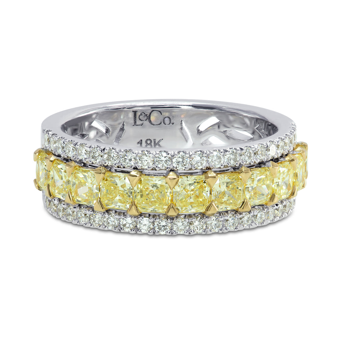 Fancy Yellow Radiant Diamond Band Ring