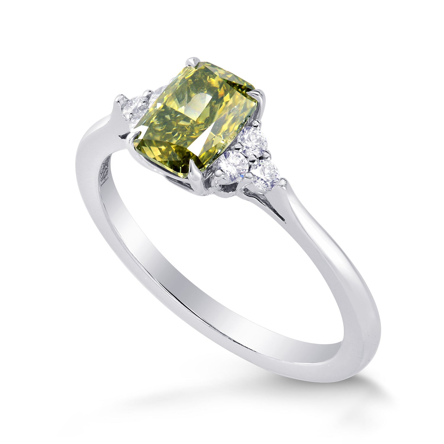 Chameleon Cushion Side Stone Diamond Ring