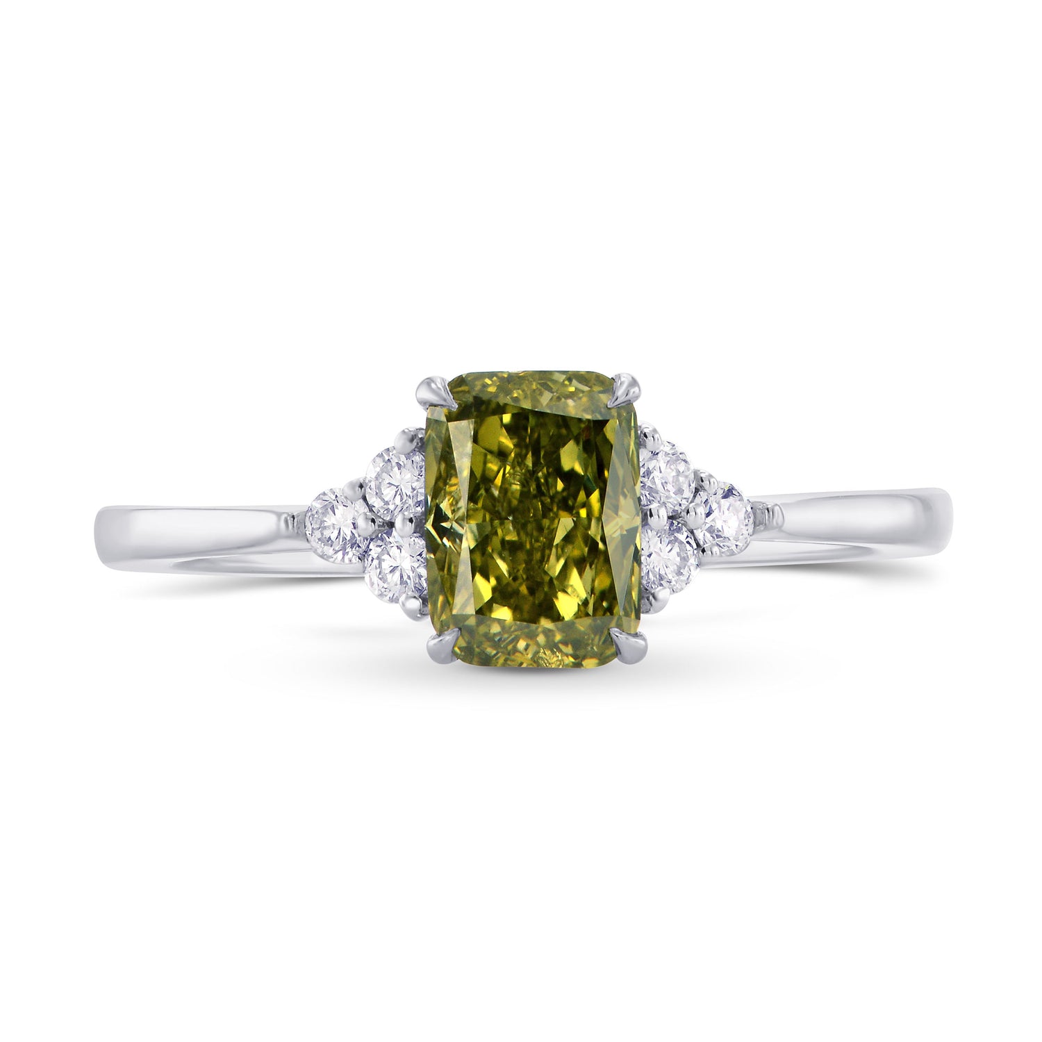 Chameleon Cushion Side Stone Diamond Ring