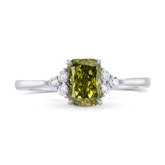 Chameleon Cushion Side Stone Diamond Ring