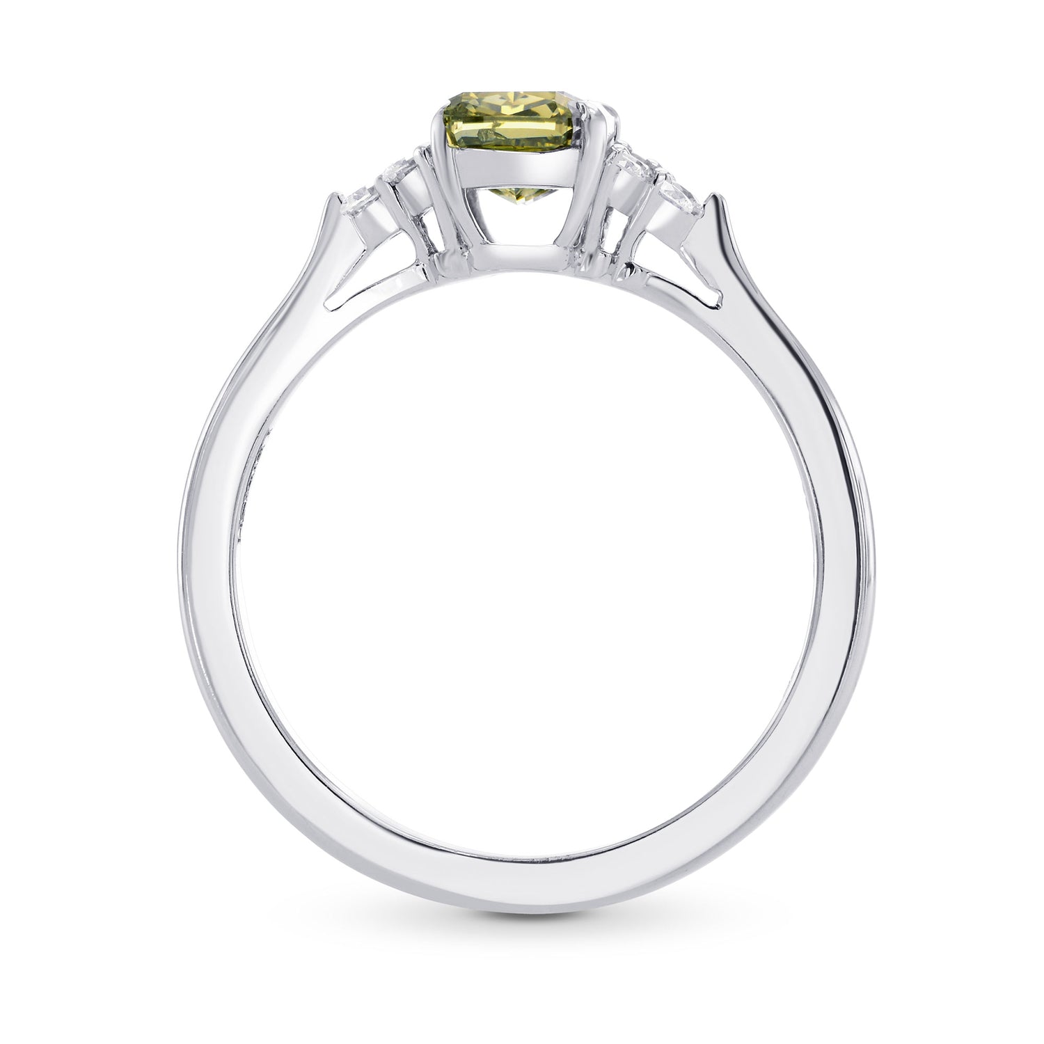 Chameleon Cushion Side Stone Diamond Ring