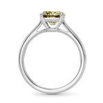 Fancy Brown Greenish Yellow Round Diamond Solitaire Ring