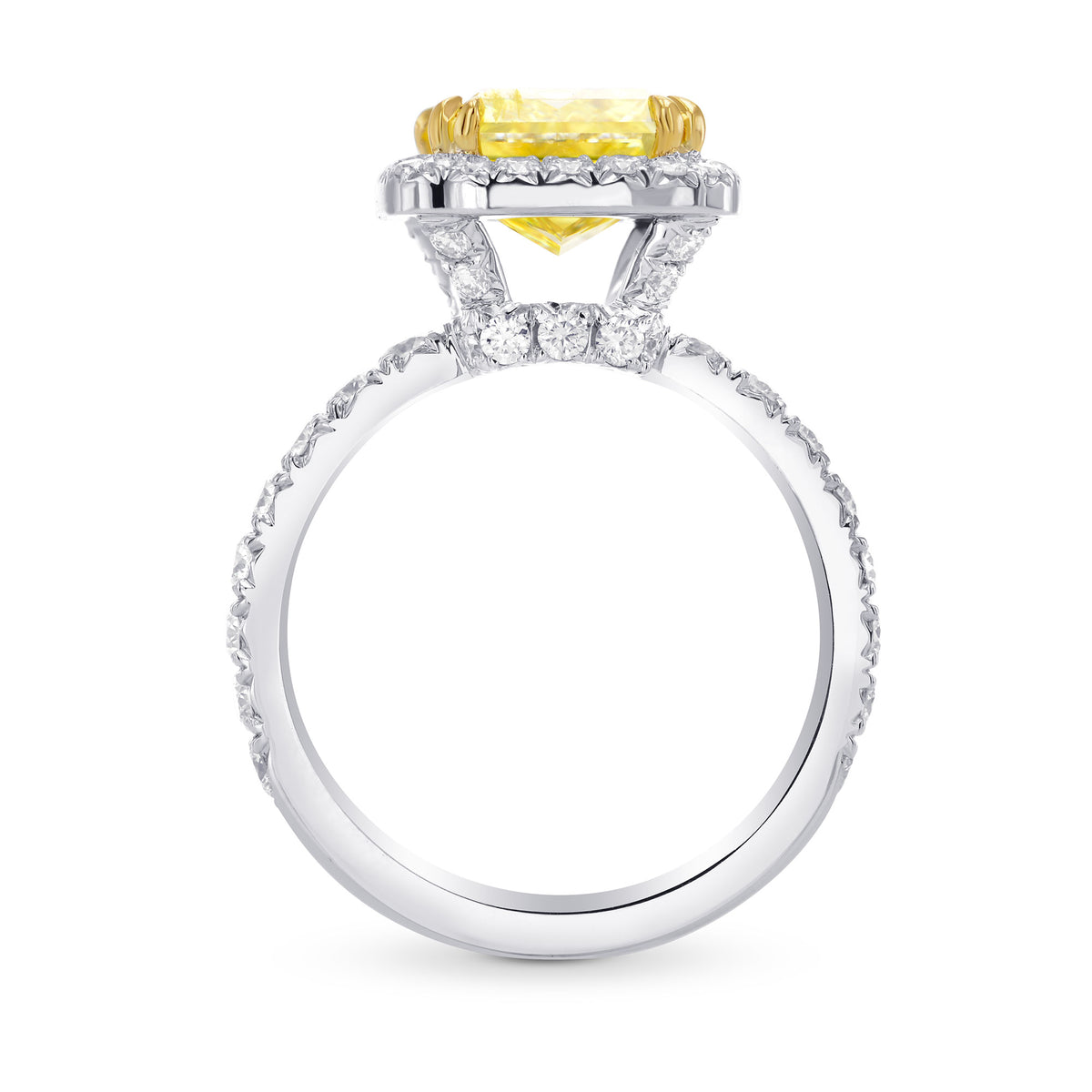 Fancy Intense Yellow Radiant Diamond Engagement Ring
