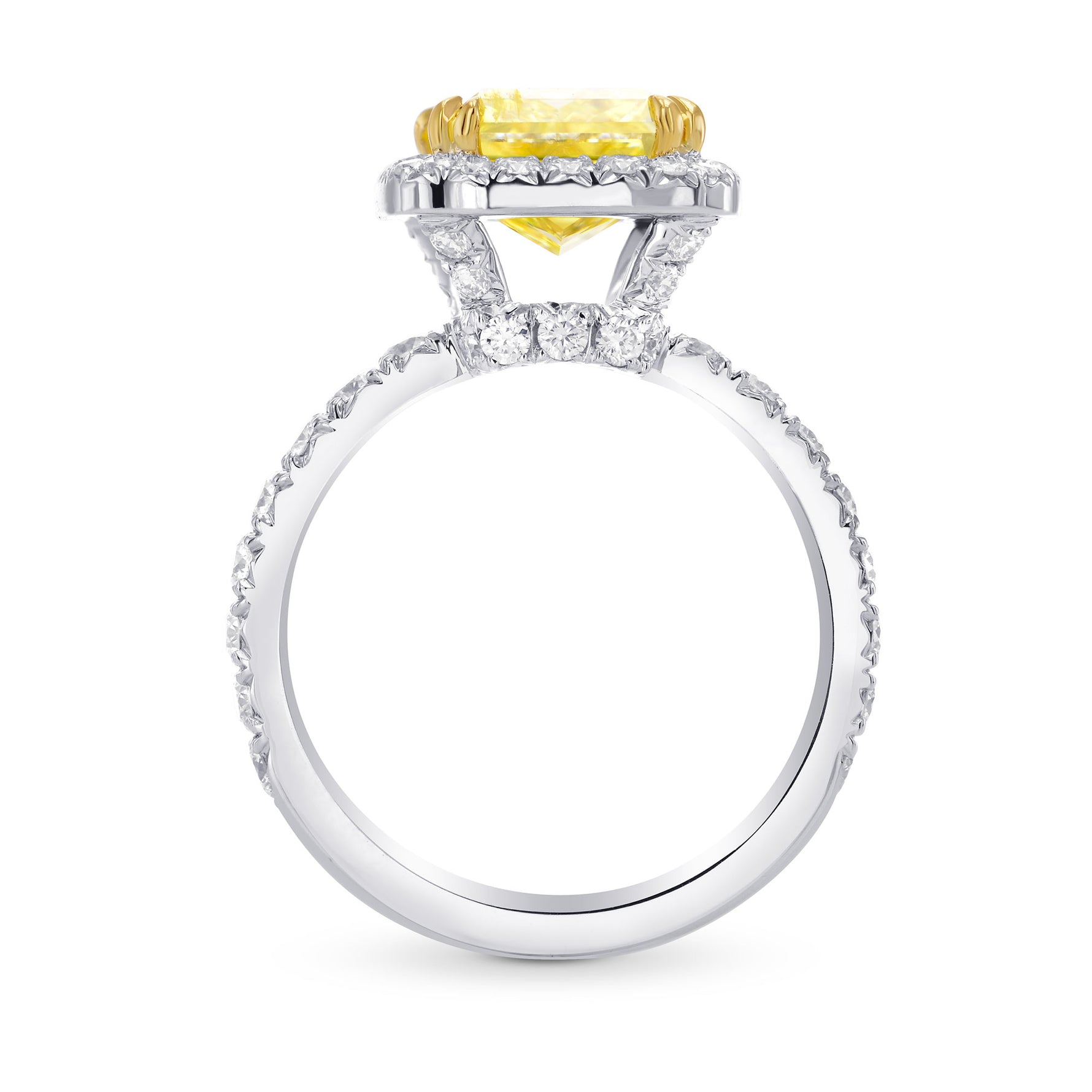 Fancy Intense Yellow Radiant Diamond Engagement Ring
