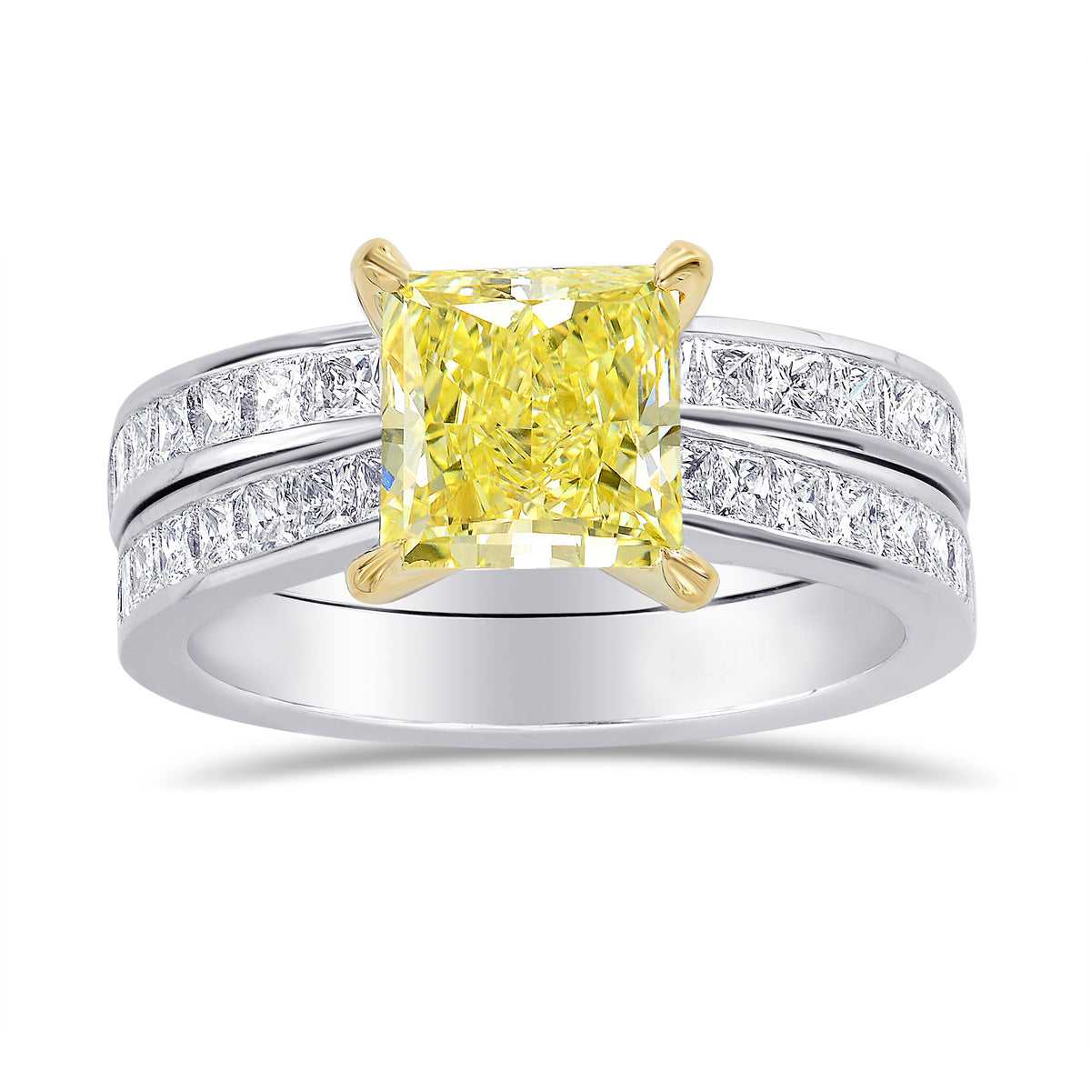 Princess Diamond Engagement and Wedding Ring Setting