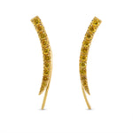 Fancy Vivid Orange Yellow Pave Diamond Earrings