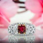 Unheated Ruby & Diamond Dress Ring