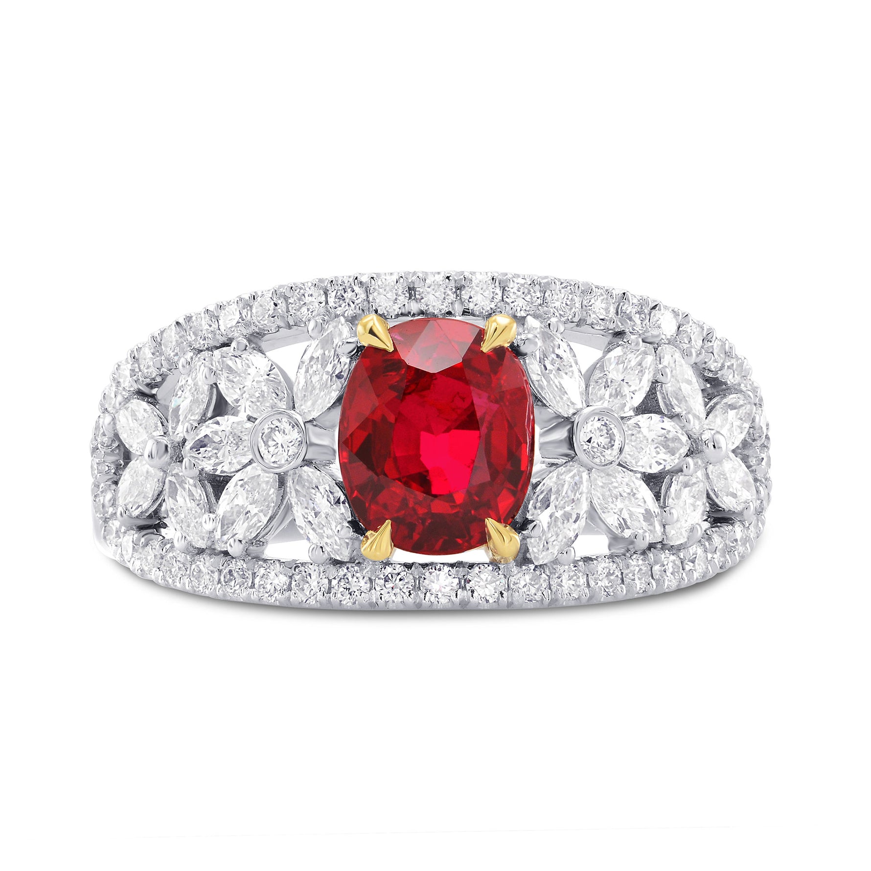 Unheated Ruby & Diamond Dress Ring