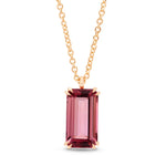Pink Tourmaline Rose Gold Drop Pendant