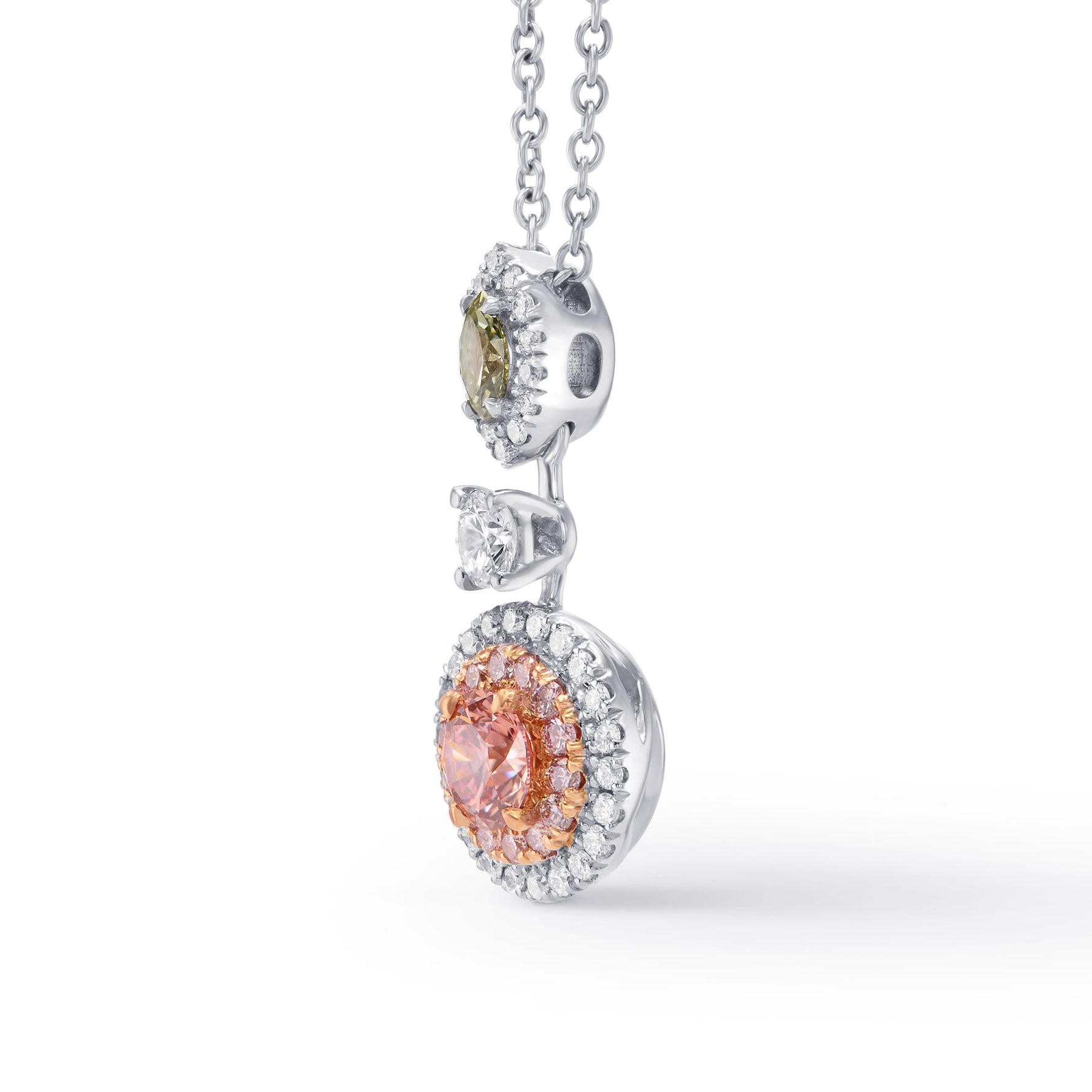 Argyle Pink & Green Diamond Drop Pendant