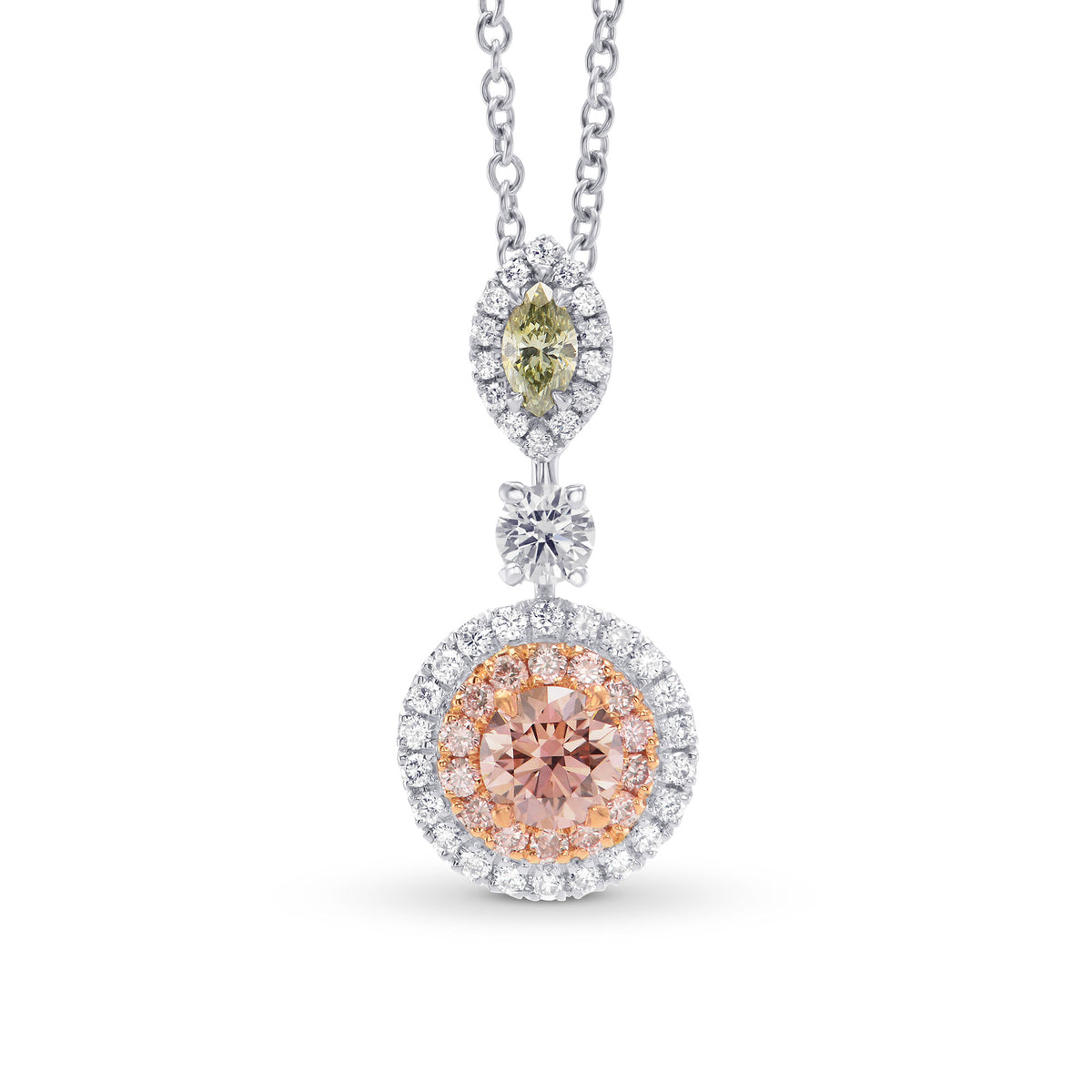 Argyle Pink & Green Diamond Drop Pendant