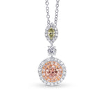 Argyle Pink & Green Diamond Drop Pendant