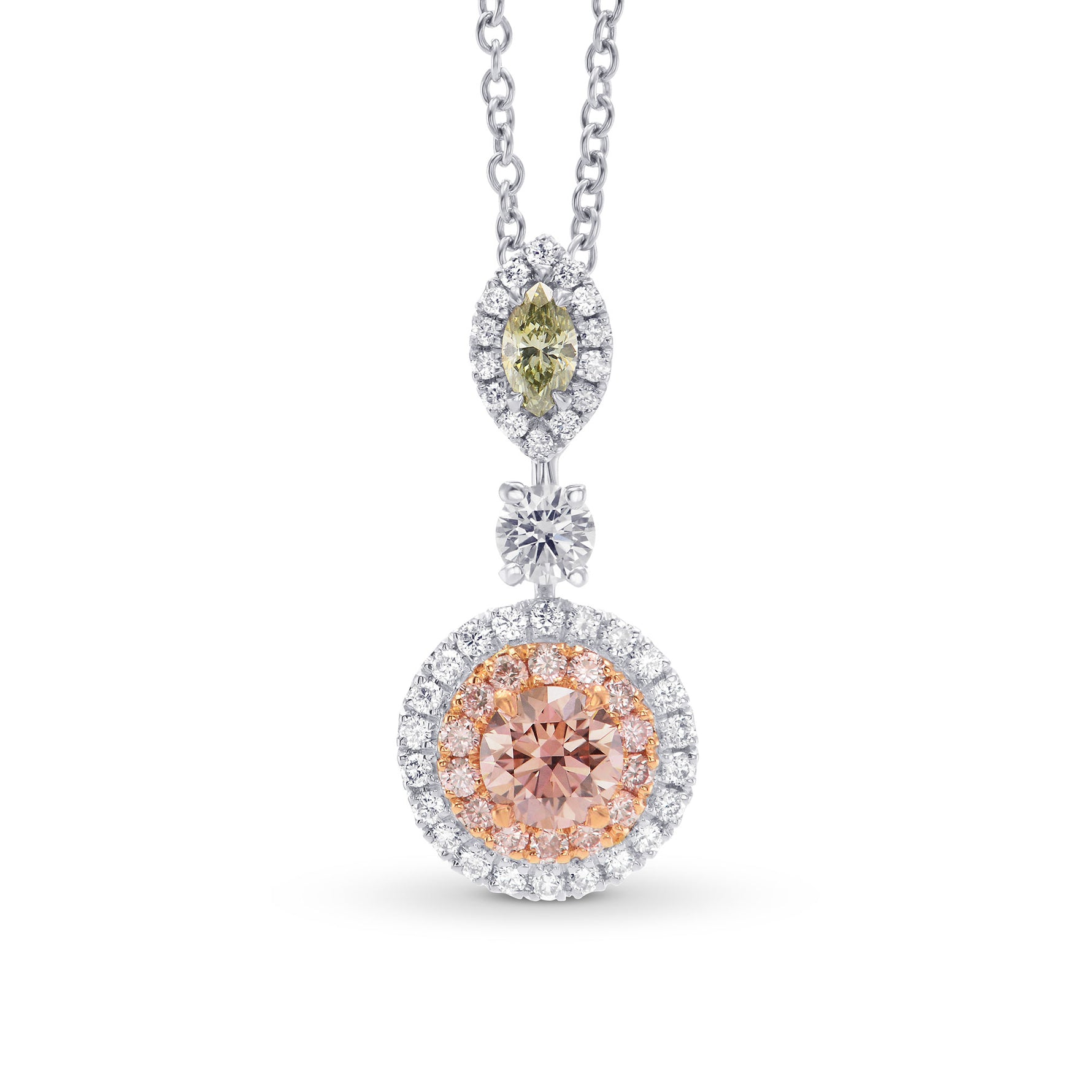 Argyle Pink & Green Diamond Drop Pendant