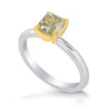 Fancy Light Yellow Brown Radiant Diamond Ring