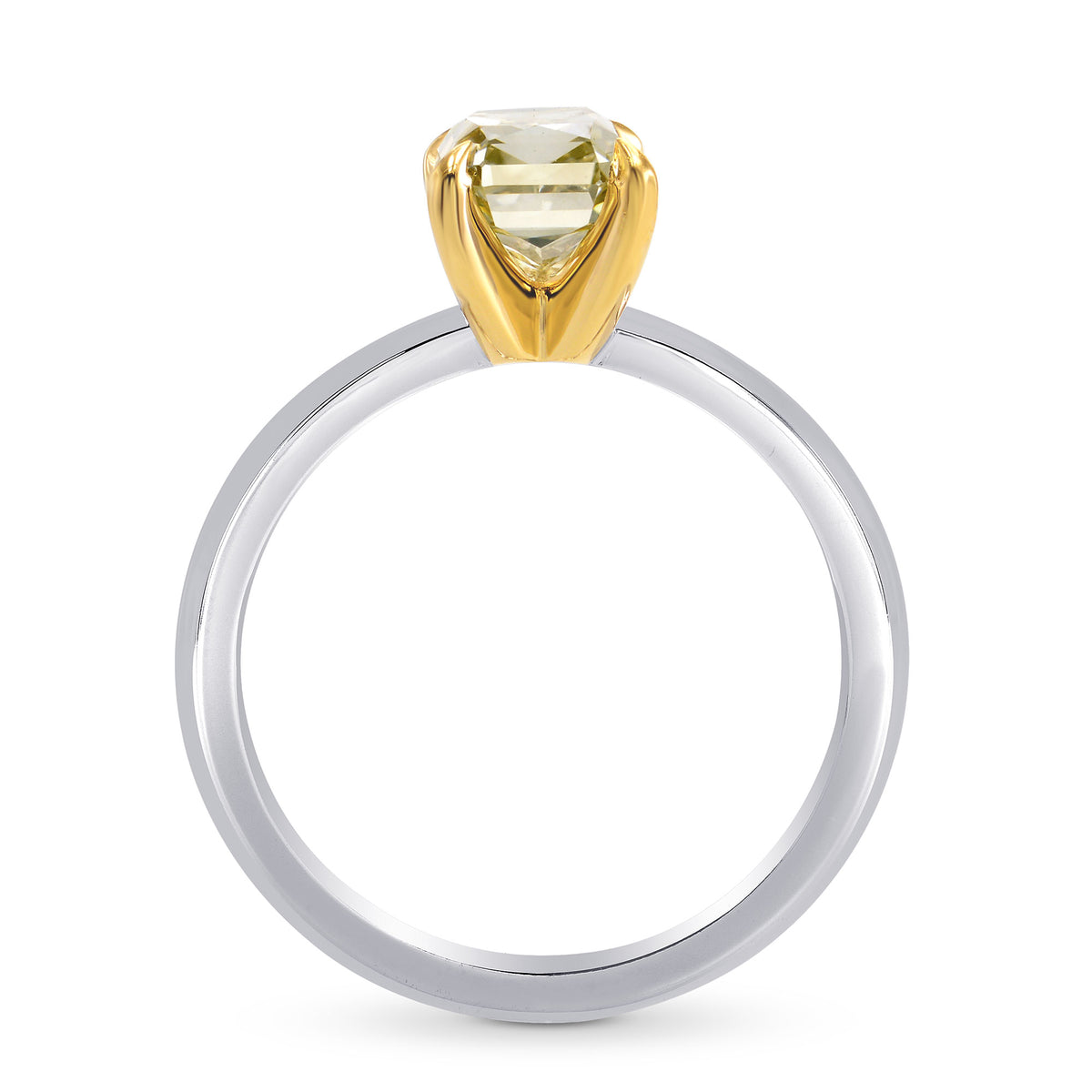 Fancy Light Yellow Brown Radiant Diamond Ring
