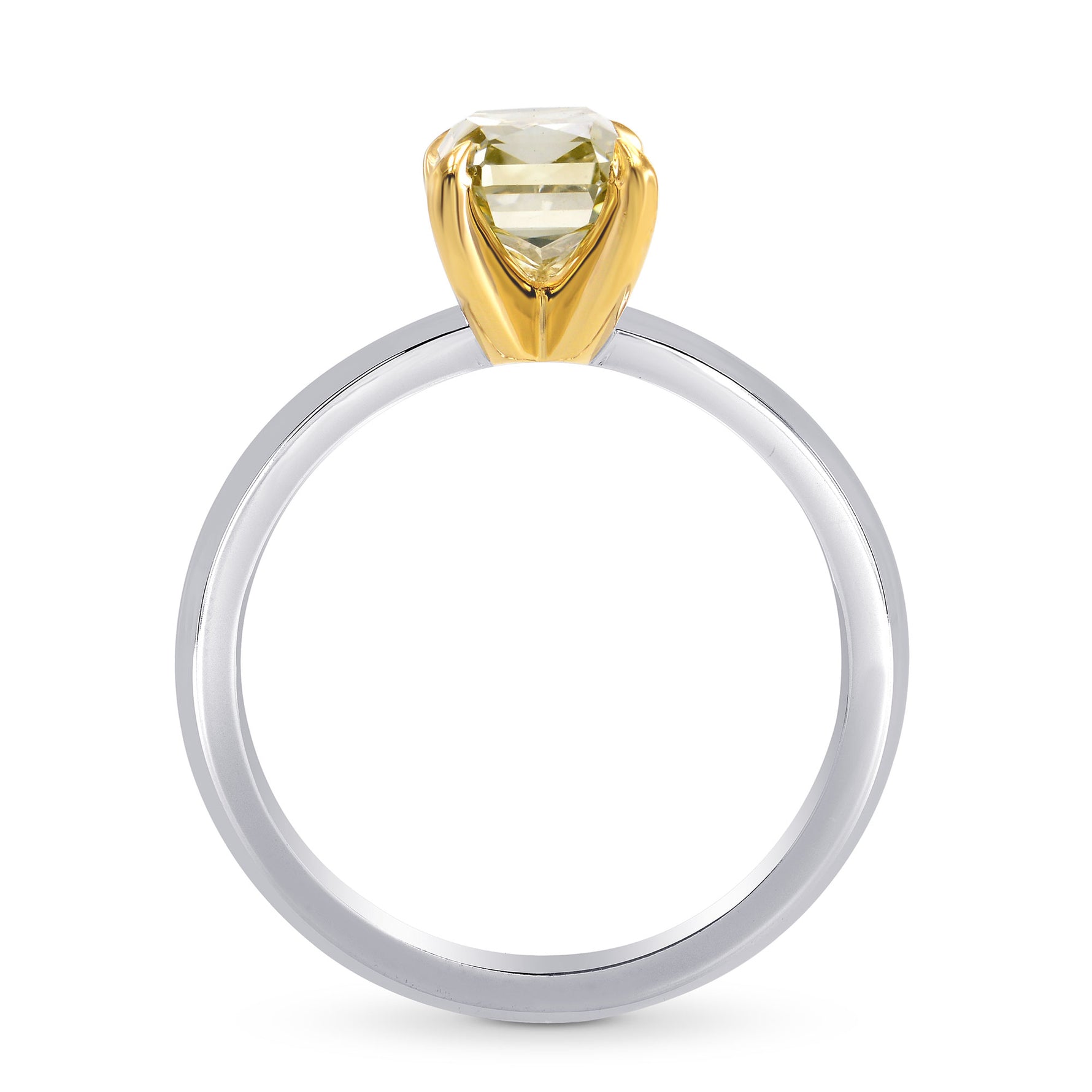 Fancy Light Yellow Brown Radiant Diamond Ring
