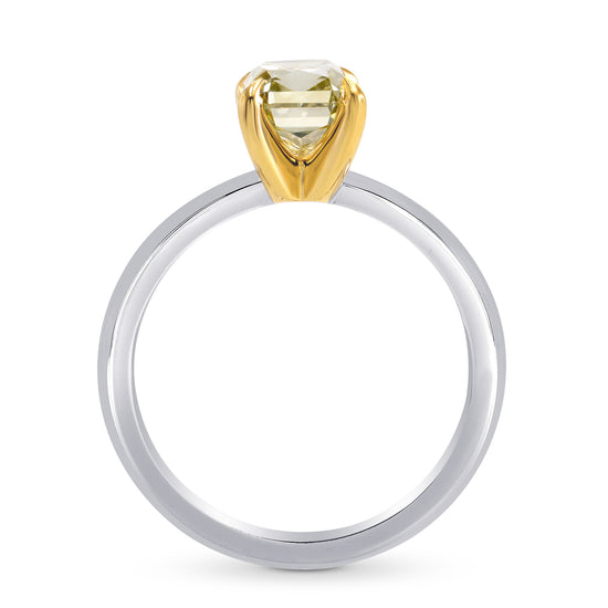 Fancy Light Yellow Brown Radiant Diamond Ring