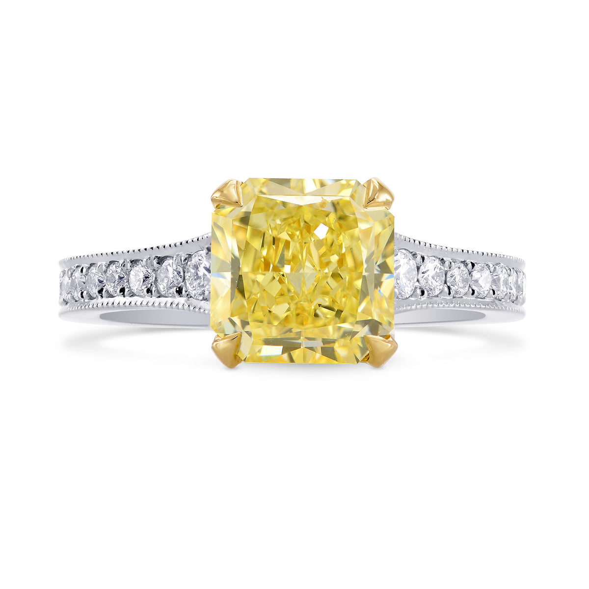 Fancy Yellow Radiant Diamond Engagement Ring