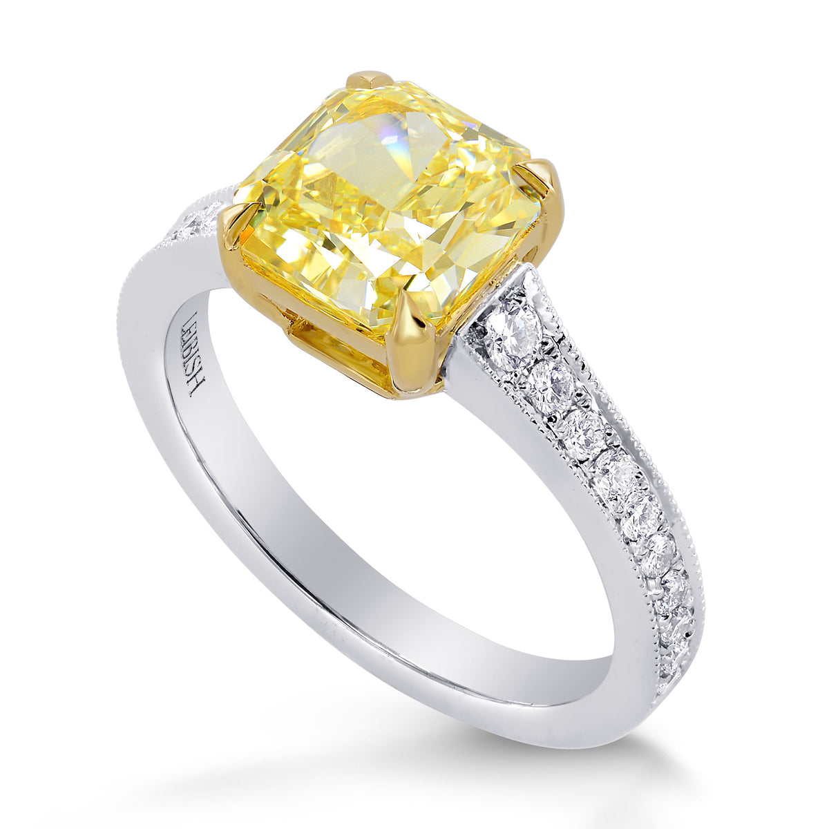 Fancy Yellow Radiant Diamond Engagement Ring