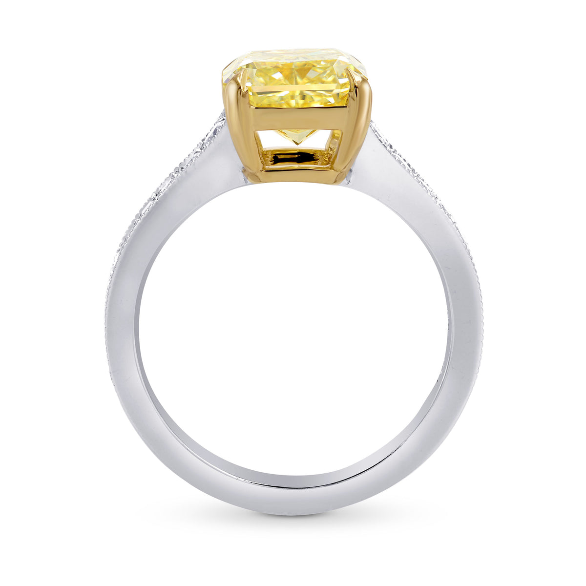 Fancy Yellow Radiant Diamond Engagement Ring