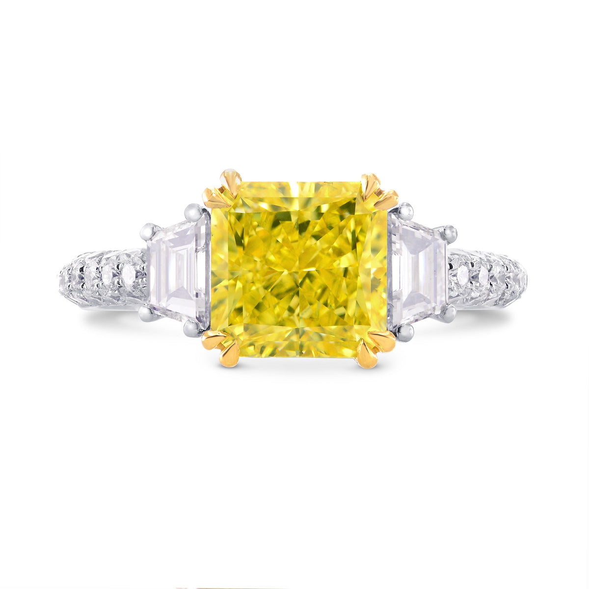 Fancy Intense Yellow Radiant Diamond Ring