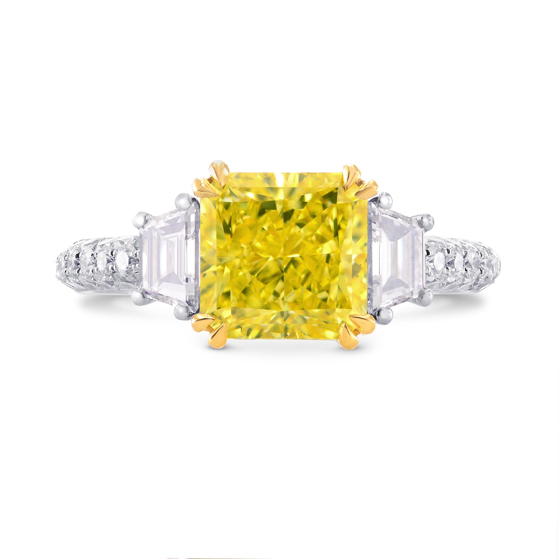 Fancy Intense Yellow Radiant Diamond Ring
