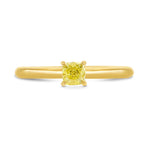 Fancy Yellow Cushion Diamond Solitaire Ring