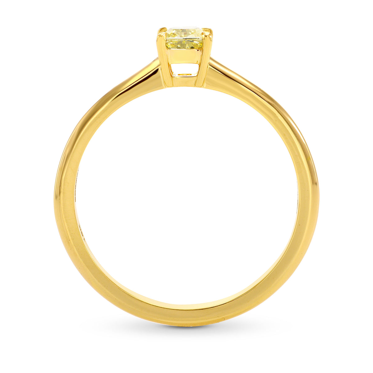 Fancy Yellow Cushion Diamond Solitaire Ring