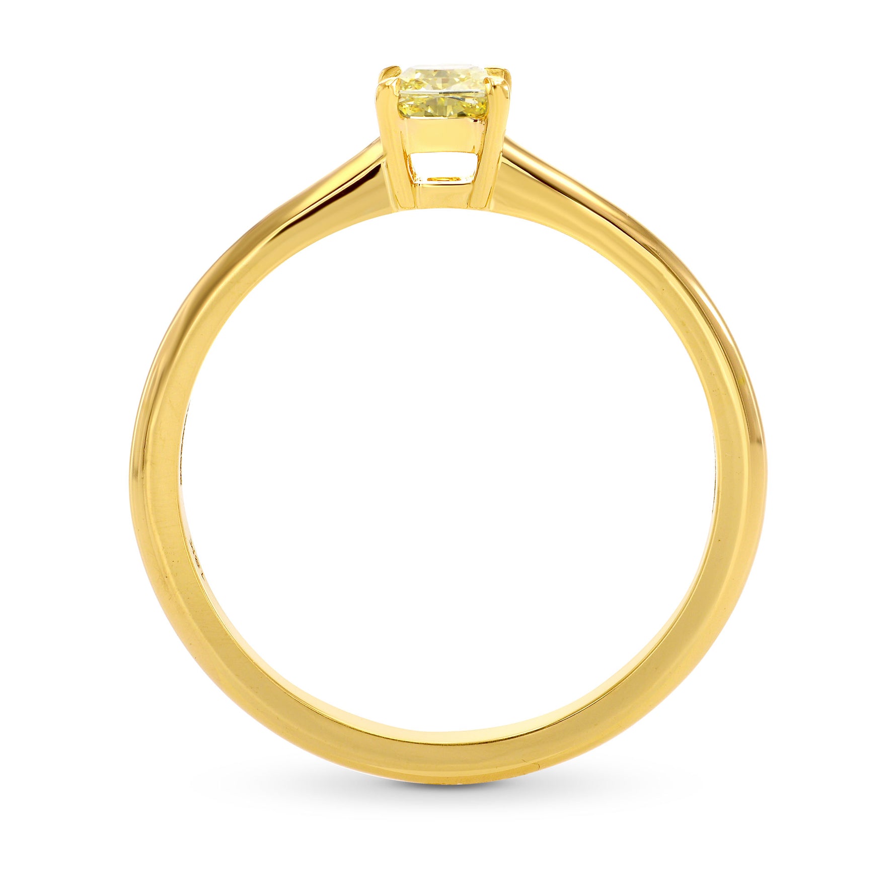 Fancy Yellow Cushion Diamond Solitaire Ring