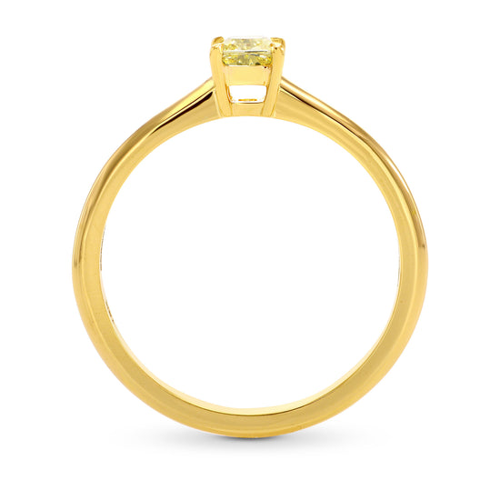 Fancy Yellow Cushion Diamond Solitaire Ring