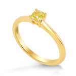Fancy Yellow Cushion Diamond Solitaire Ring