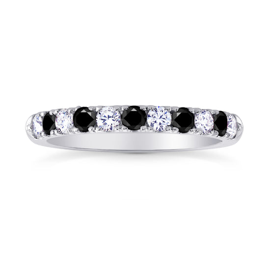 Black Diamond Half-Eternity Band Ring