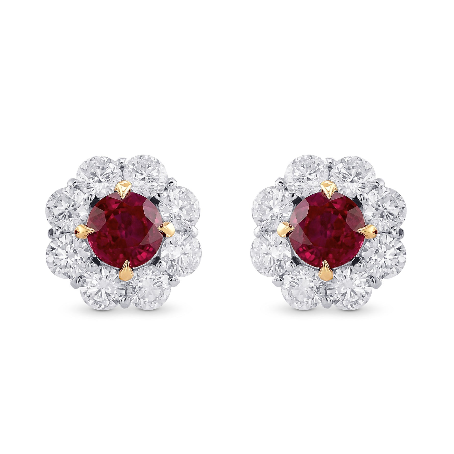 Floral Diamond Halo Earrings Setting